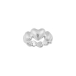 Silver rhododendron. Big heart ring