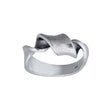 Twisted silver ring - matt and oxide. 7 mm