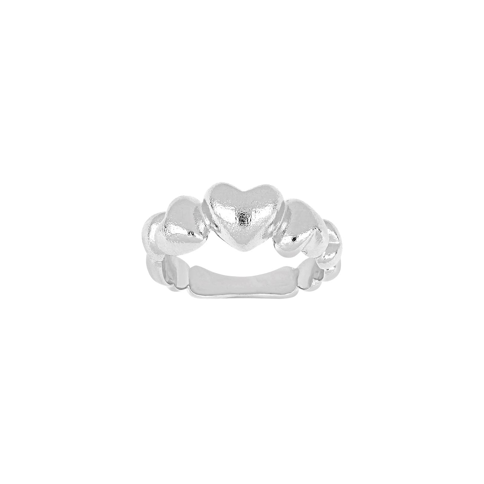 Silver rhododendron. heart ring