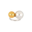 Silver rhod. + gold-plated ball ring