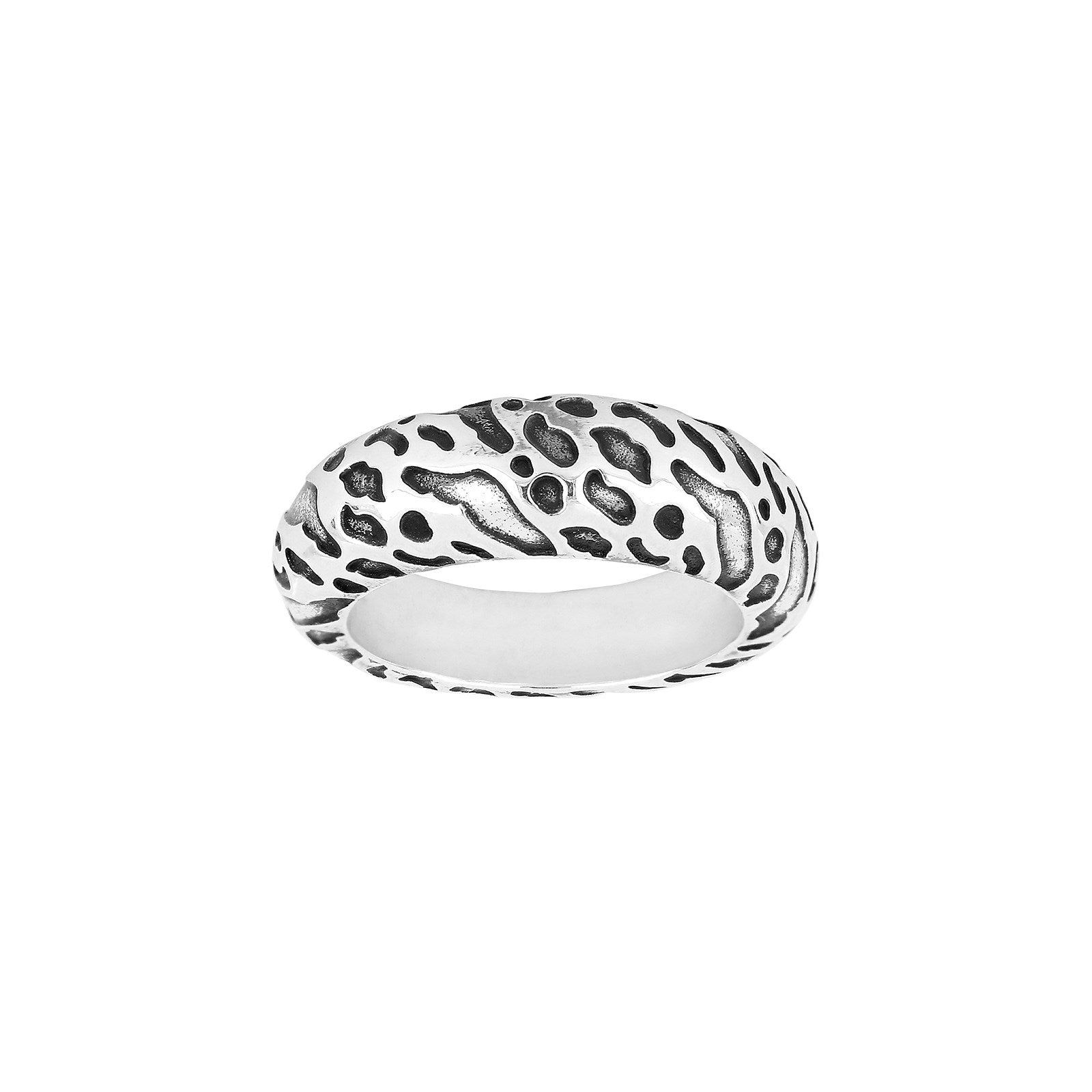 Sølv rhod. ring Leopard
