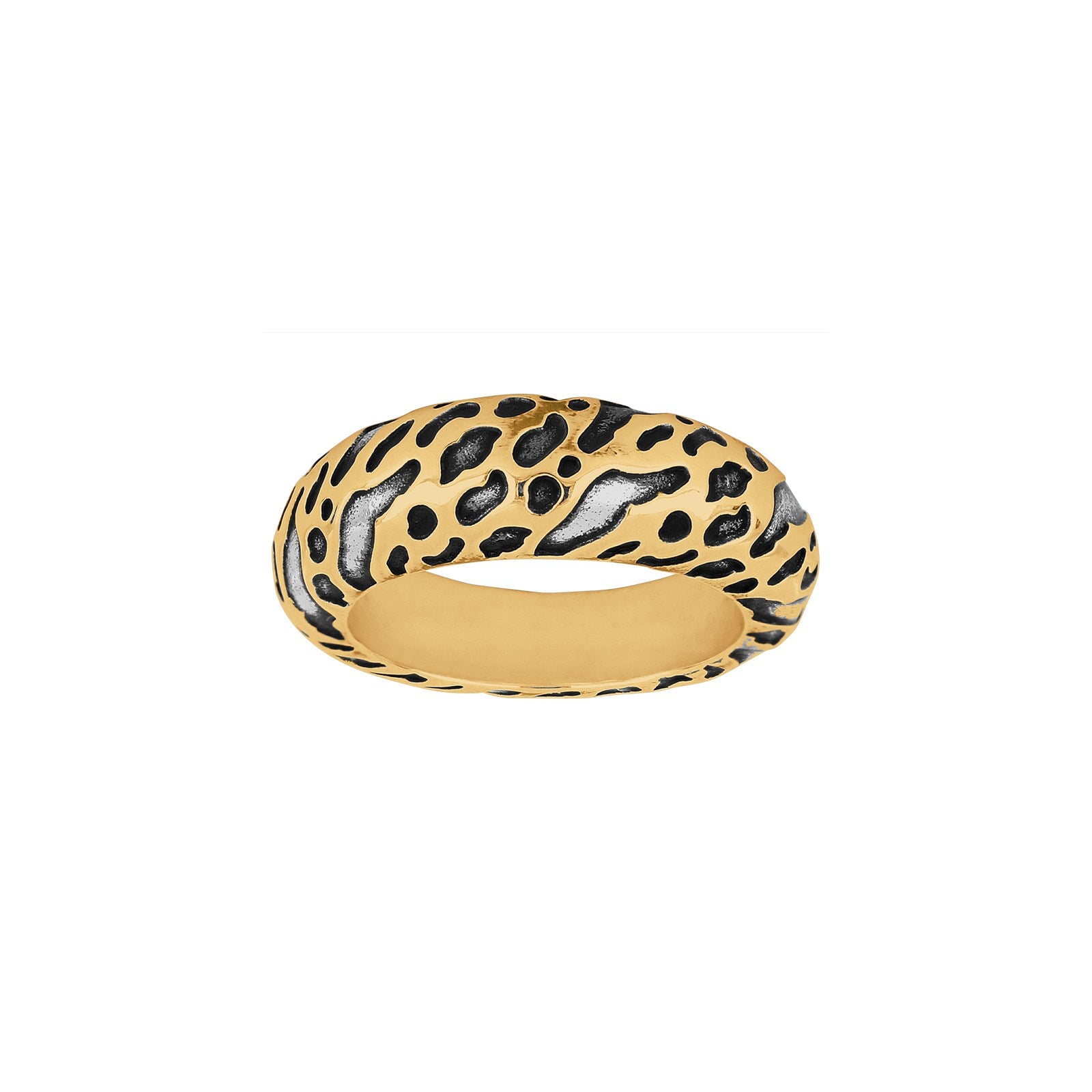 Sølv rhod. ring Leopard