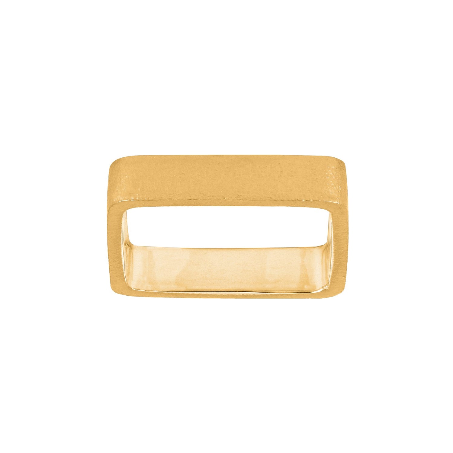 Silbervergoldeter Ring Square between - Rhodiniert / 60
