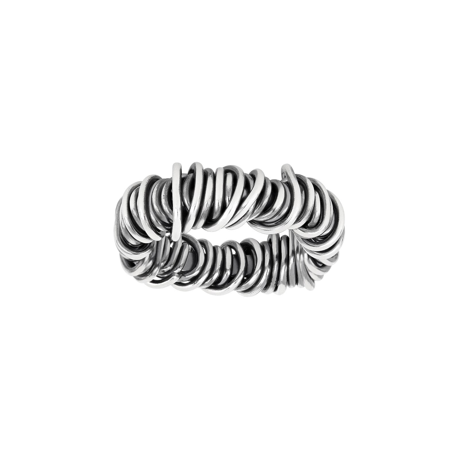Silver oxidized Wire ring