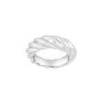 Silber rhodinierter Twisted Ring glänzend