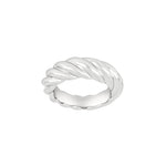 Sølv rhodineret Twistet ring blank