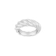 Silber rhodinierter Twisted Ring matt