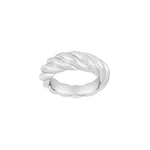 Silber rhodinierter Twisted Ring matt