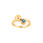Silberner Rhododendronring Color mit London-Topas