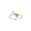 Silver rhodium-plated ring Color w/peridot