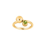 Sølv rhodineret ring Color m/peridot