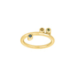 Silver Rh. ring peridot, citrine, London topaz
