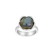 Silver rhododendron. ring Flower large w/labradorite