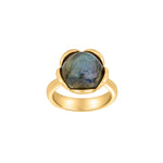 Silver rhododendron. ring Flower large w/labradorite