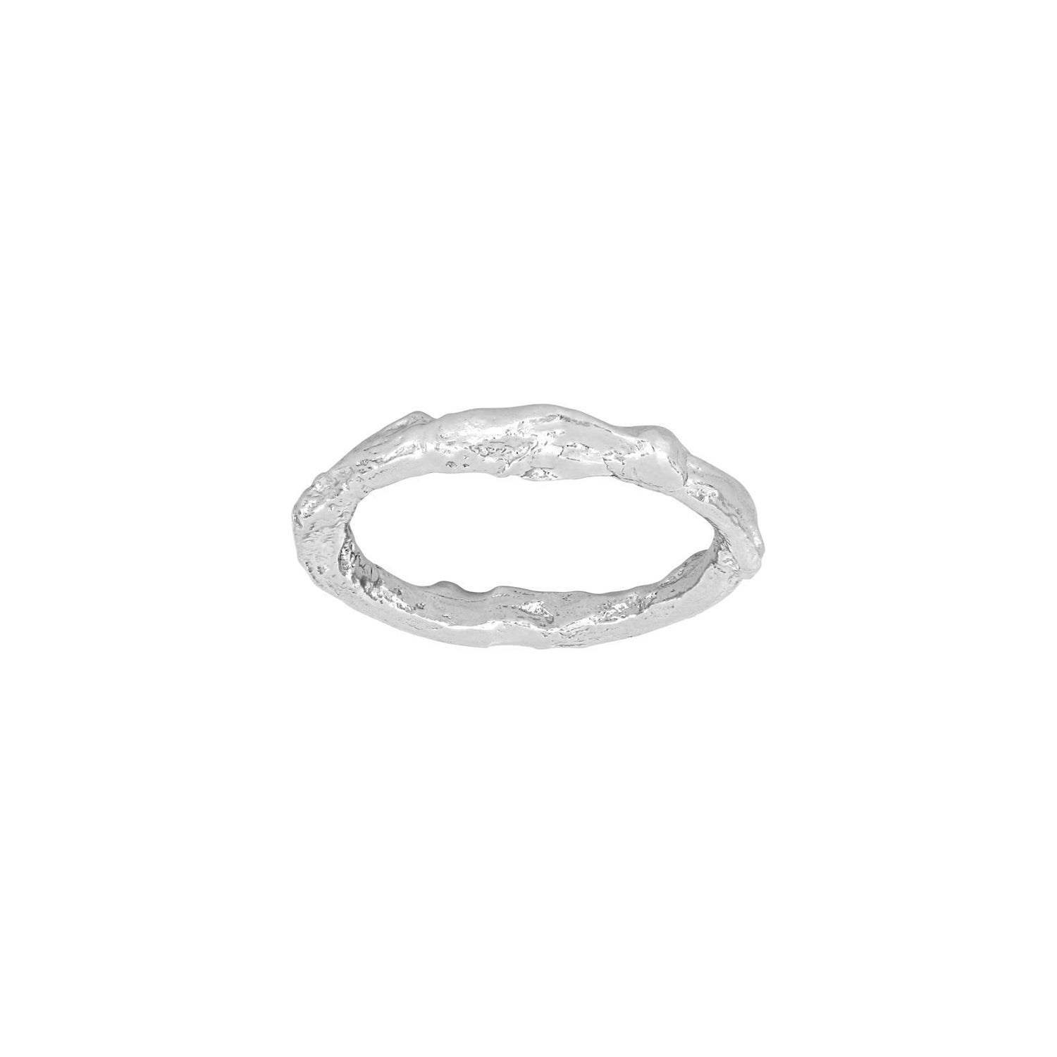 Silber rhodinierter RingStructure - Vergoldet / 56