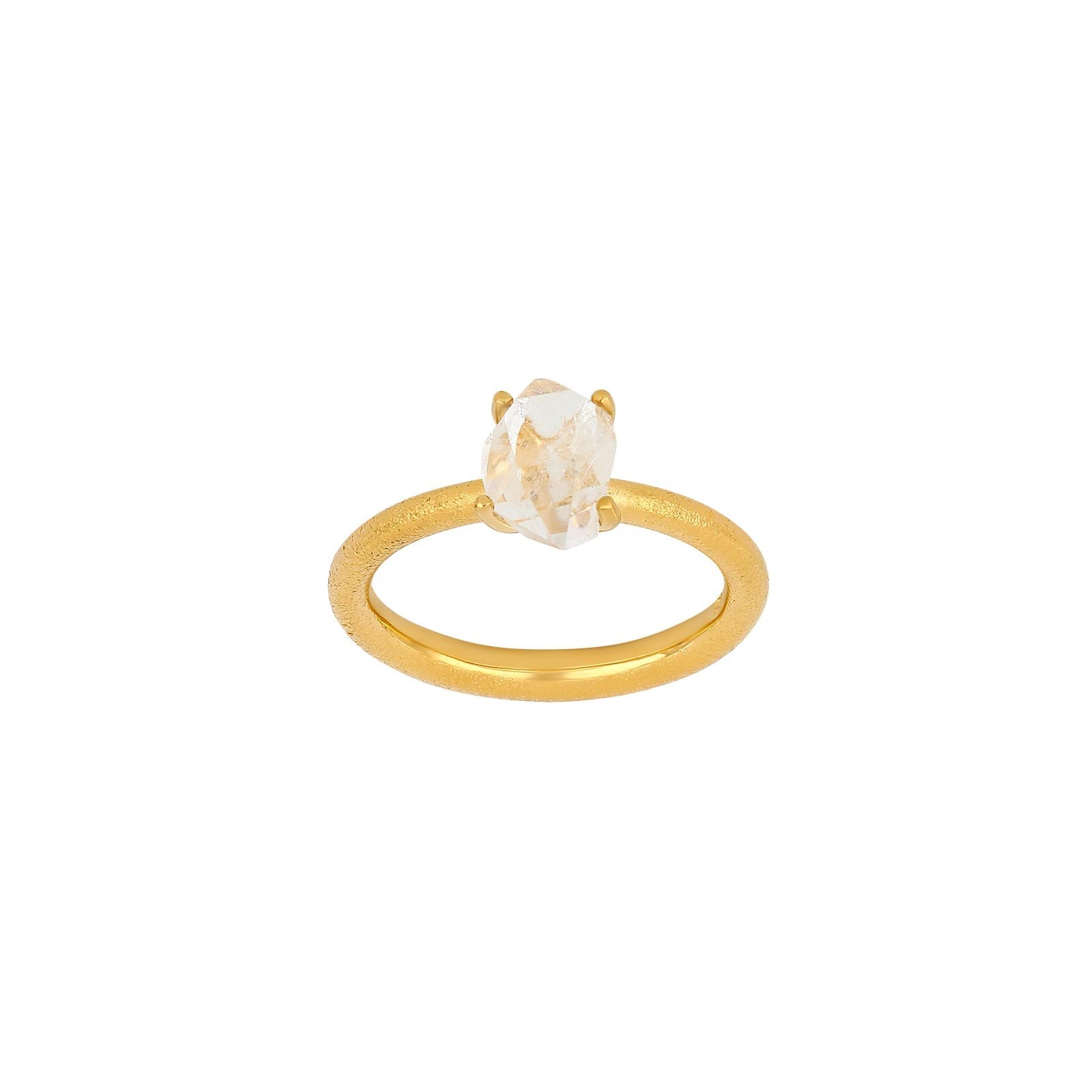 Silver oxide/forg. ring with Herkimer diamond