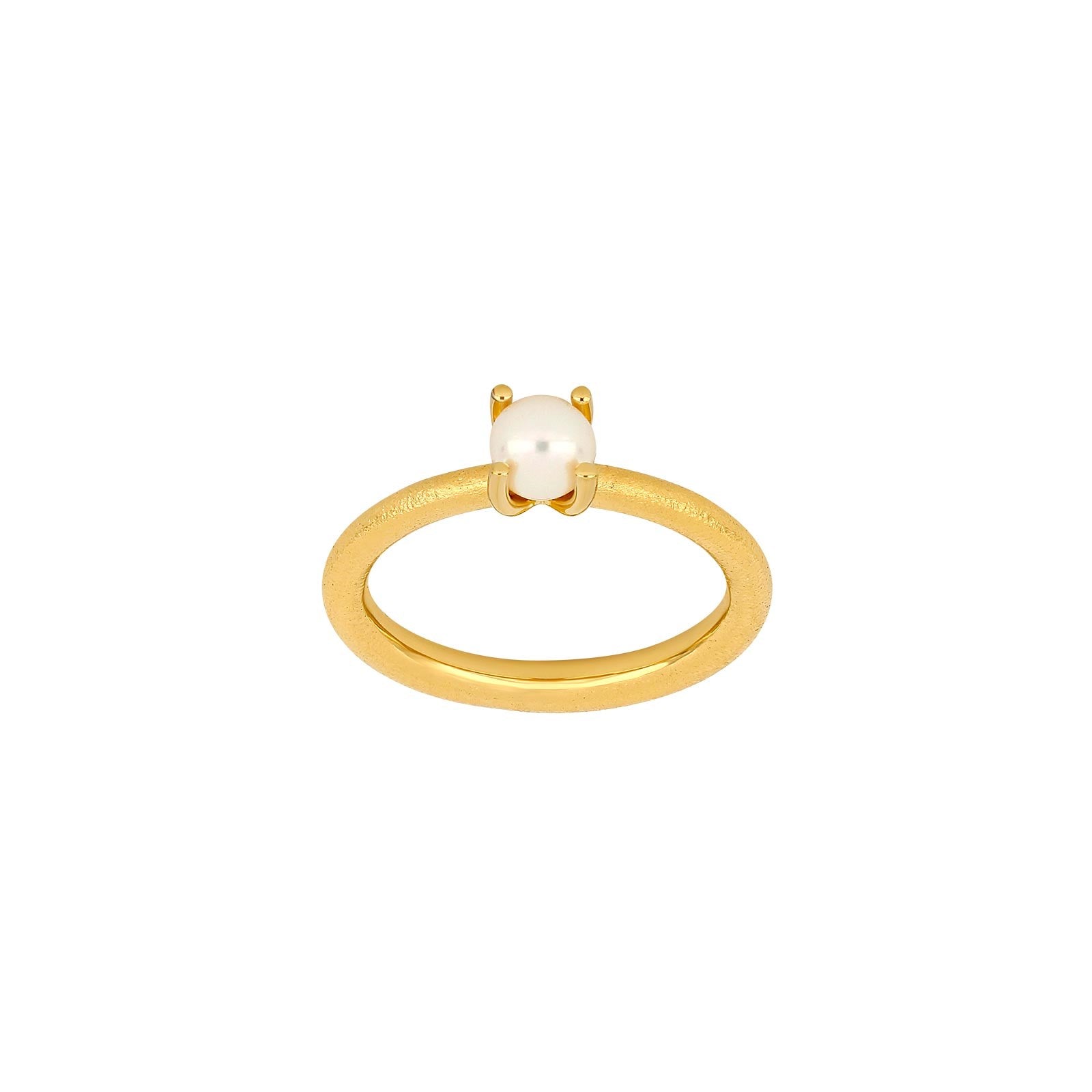 Silver-gilt ring w/ freshwater pearl