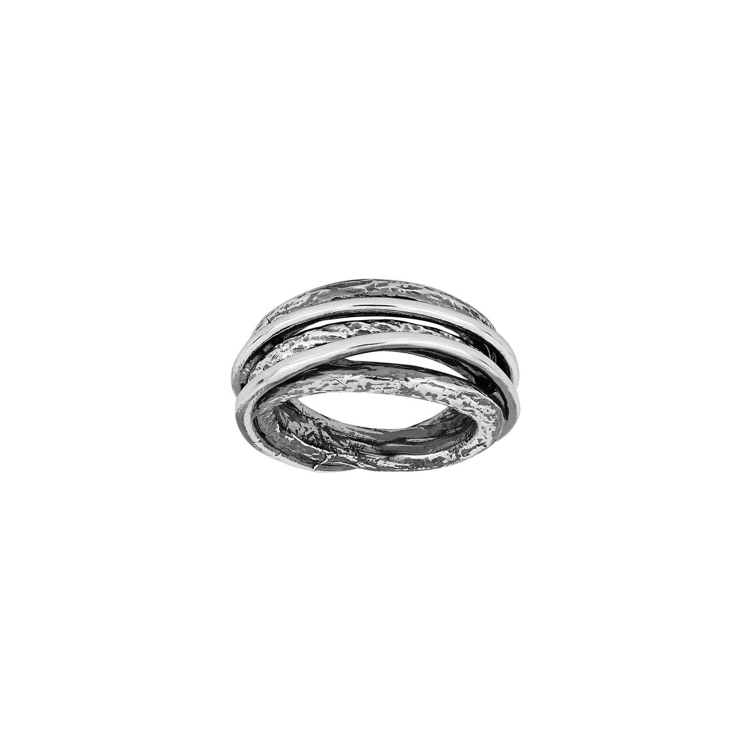 Silber + Oxid. Ring - Oxidiert / 58