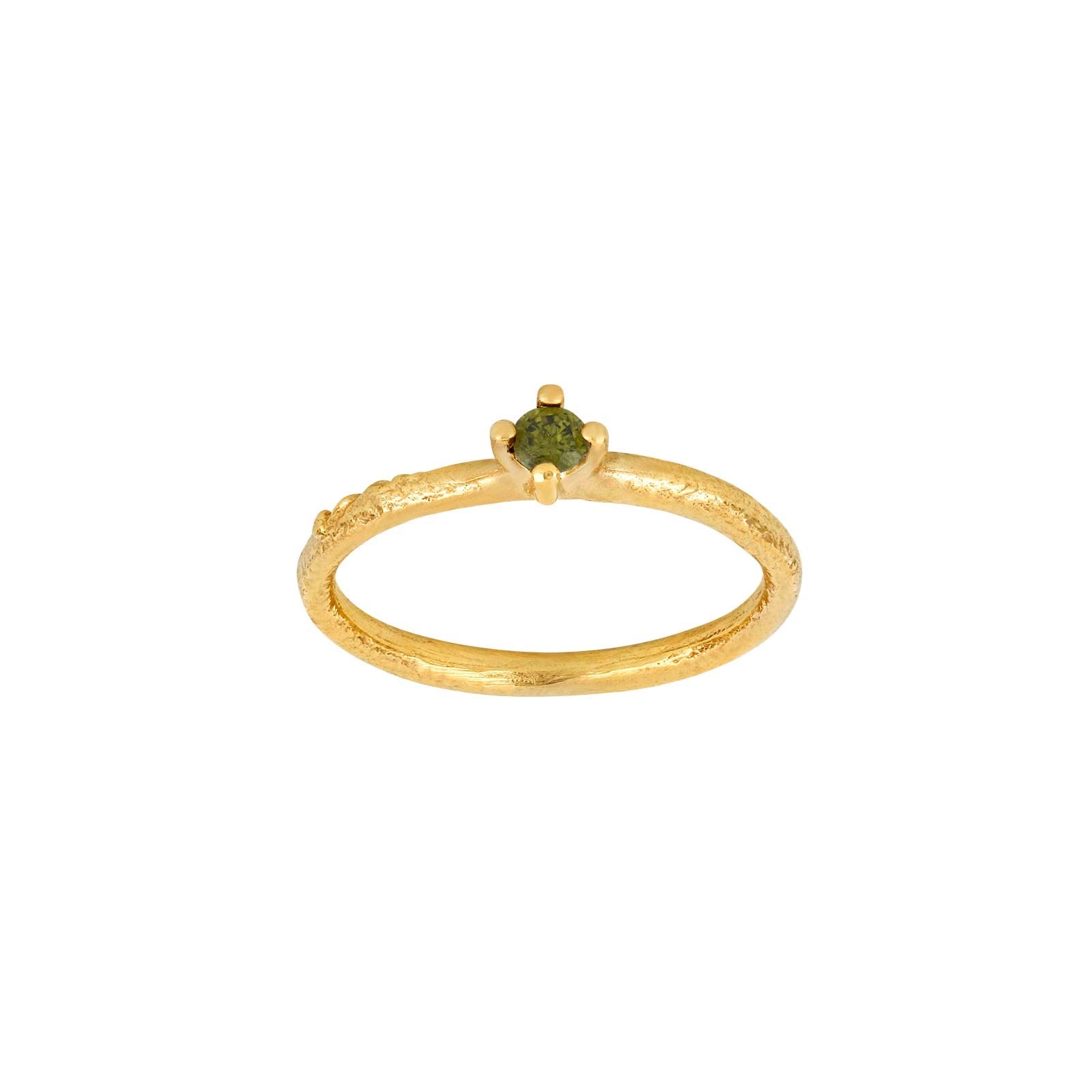 8kt. Gold Ring m/grünem cz