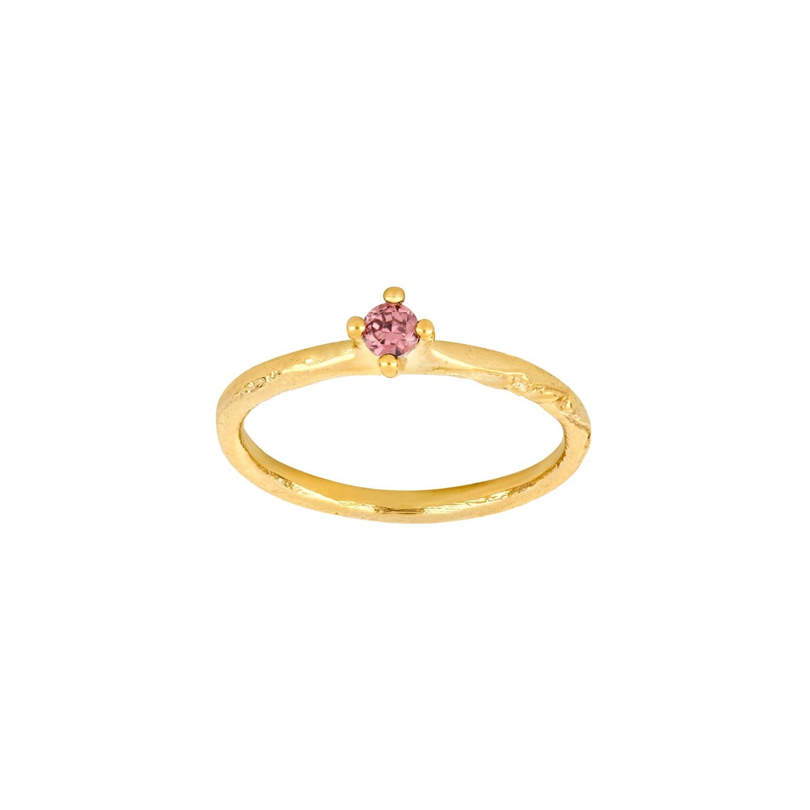 8 Karat Goldring mit Rhodolith Zirkonia