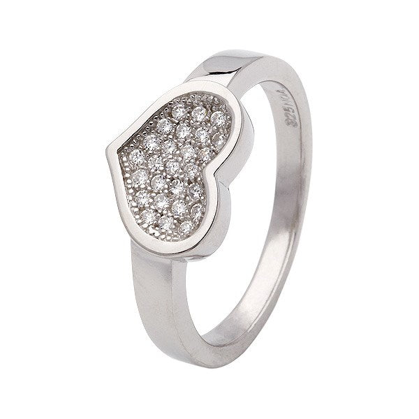 Silber Damenring mit syn Zirkonia 