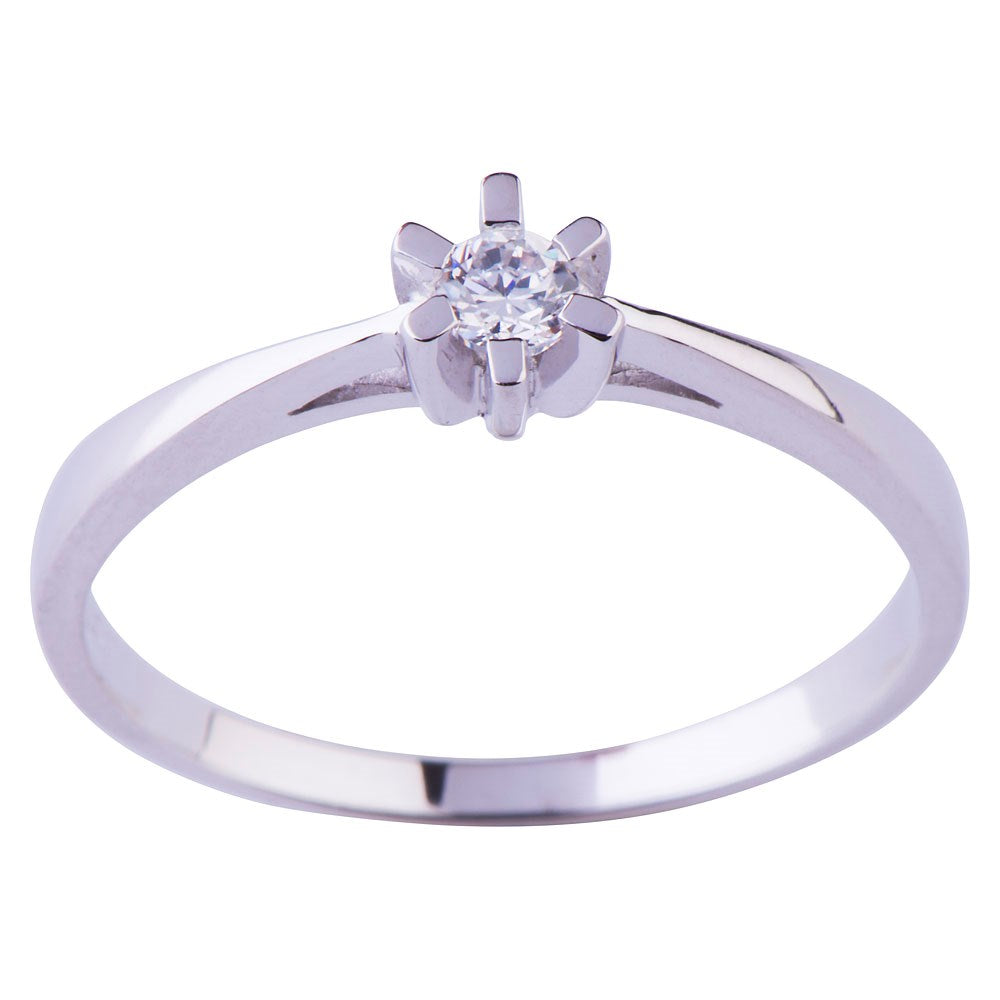 Silver ring with CZ