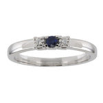Weissgoldring 585 m. 0,10carat TW/SI + Saphir