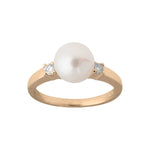 14 carat gold ring w. fwkp and 0,10carat TW/SI