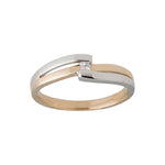 14 carat bicolored gold ring with 0,030carat TW/SI