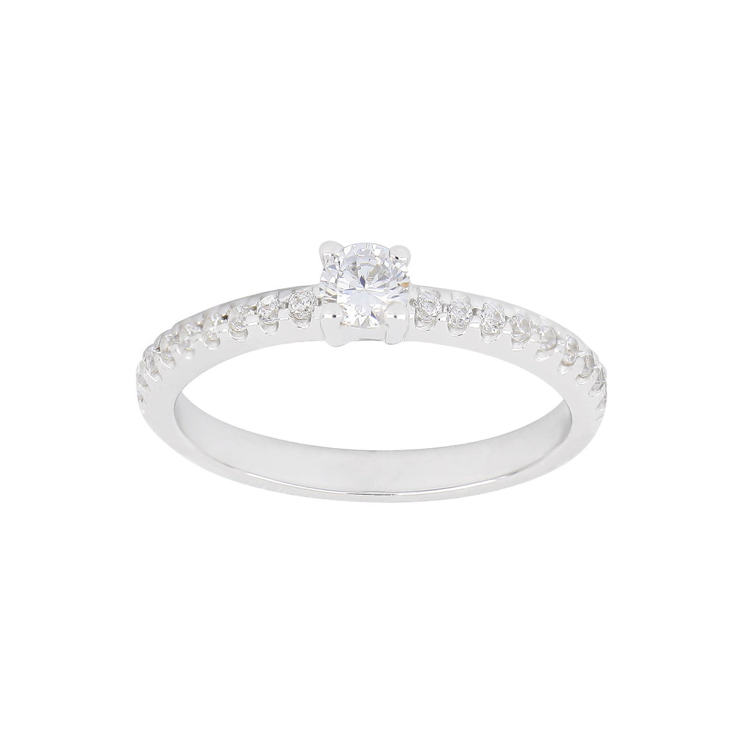Rod. silver ring with CZ