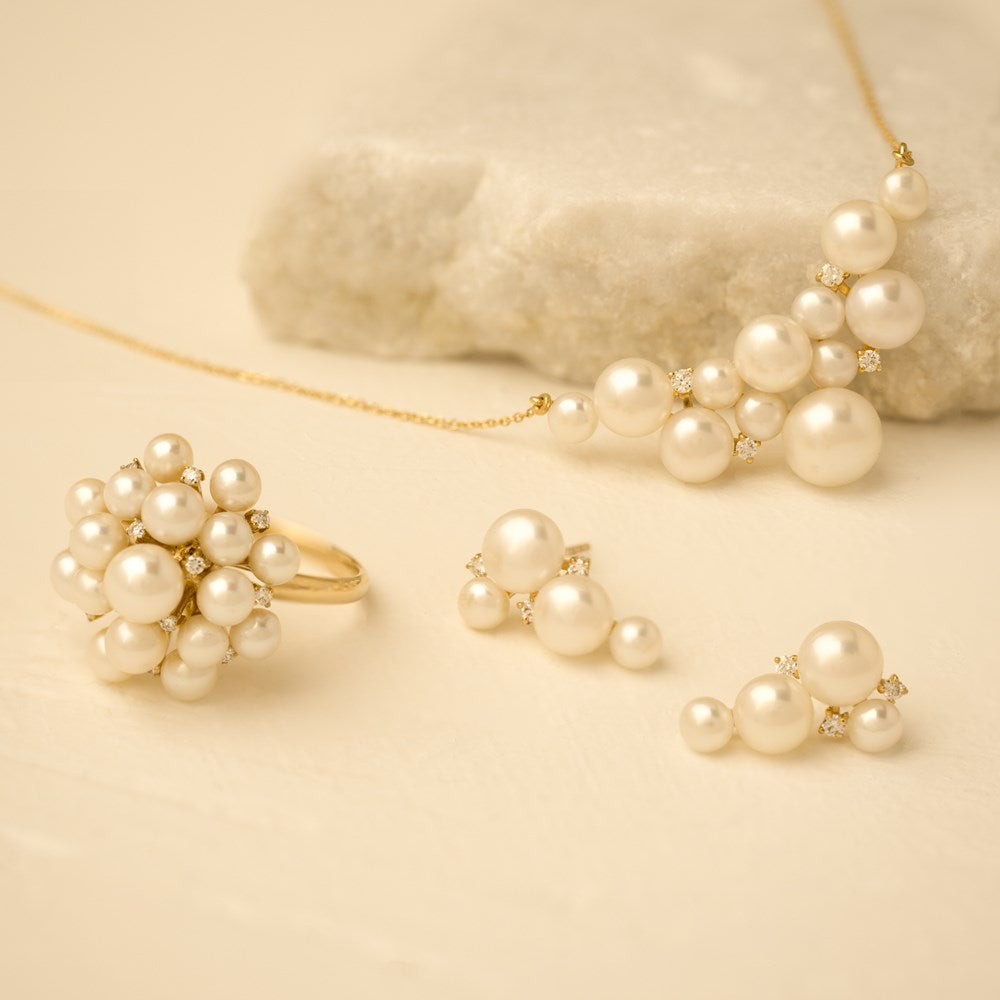 14kt. guldørestikker m. 0,09ct TW/SI og fvkp.