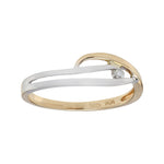 Zweifarbiger Goldring 585 0,035ct TW/SI