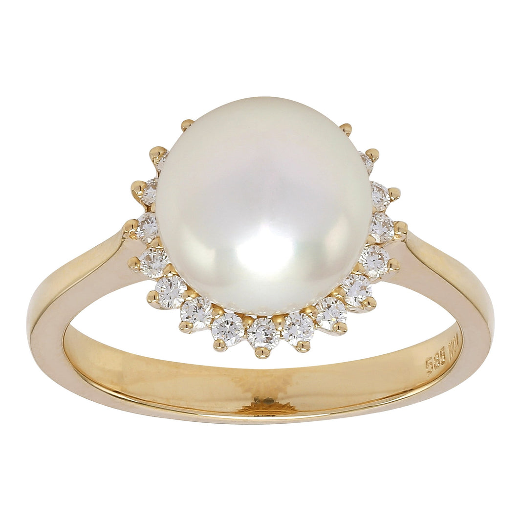 14 kt. gold ring with 0.23 ct. TW/SI and fvkp 9mm