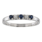 Weissgoldring 585 m. 0,011carat TW/Si + Saphir