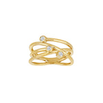 14 kt. Gold ring w. dia. 3 x 0.04ct W/SI