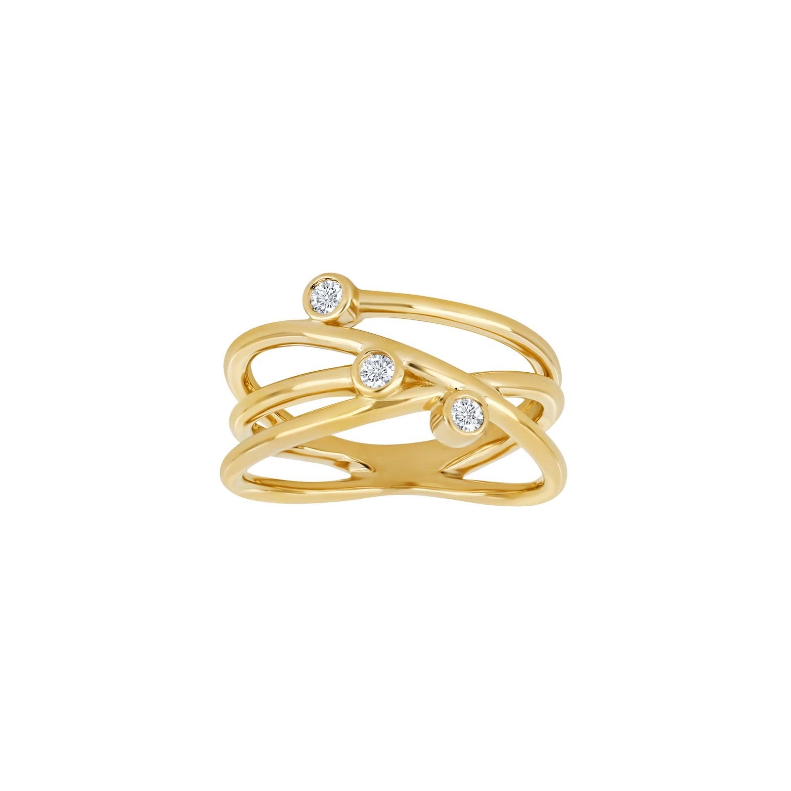 14 kt. Gold ring w. dia. 3 x 0.04ct W/SI