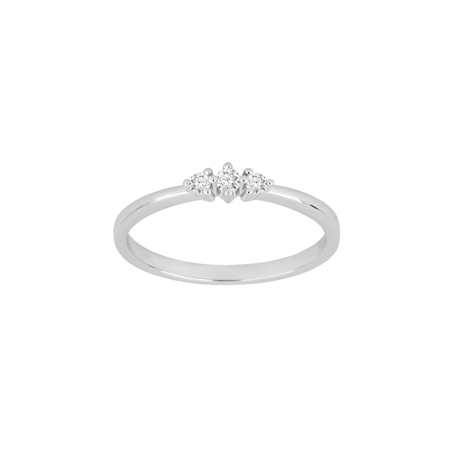 14 kt. Weißgoldring mit Durchmesser 0,10 ct W/SI