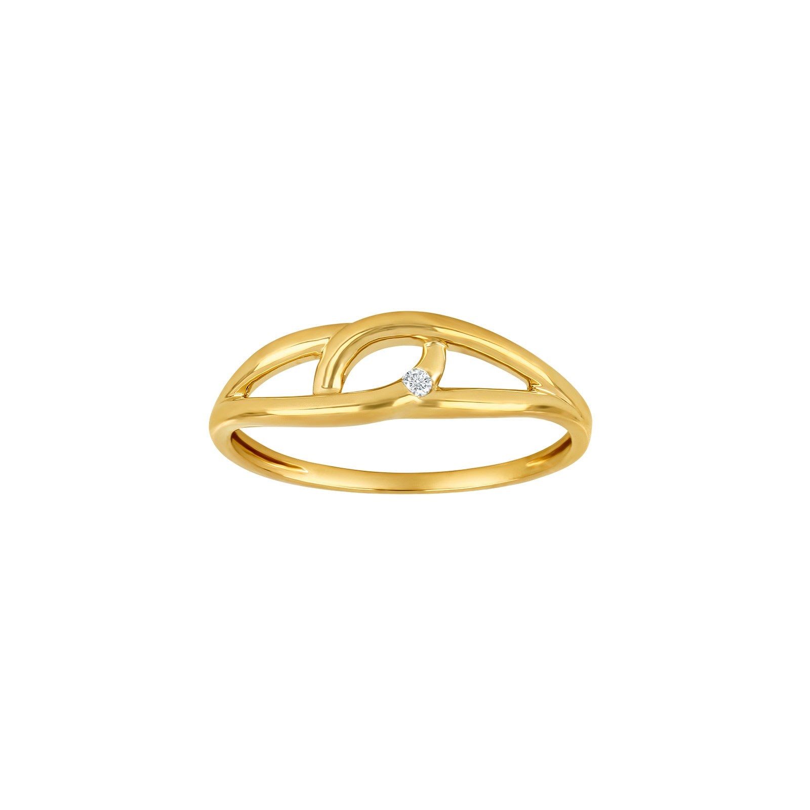 14kt. Goldring m/Dia. 0.02ct W/PI
