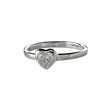 Silver ring with heart w/cz
