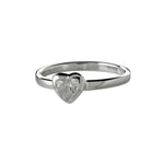 Silver ring with heart w/cz
