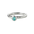 Silver ring w/blue cz