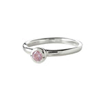 Silver ring w/pink cz
