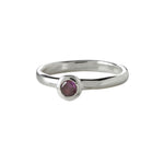 Silver ring w/purple cz