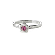 Silver ring flower w/pink cz