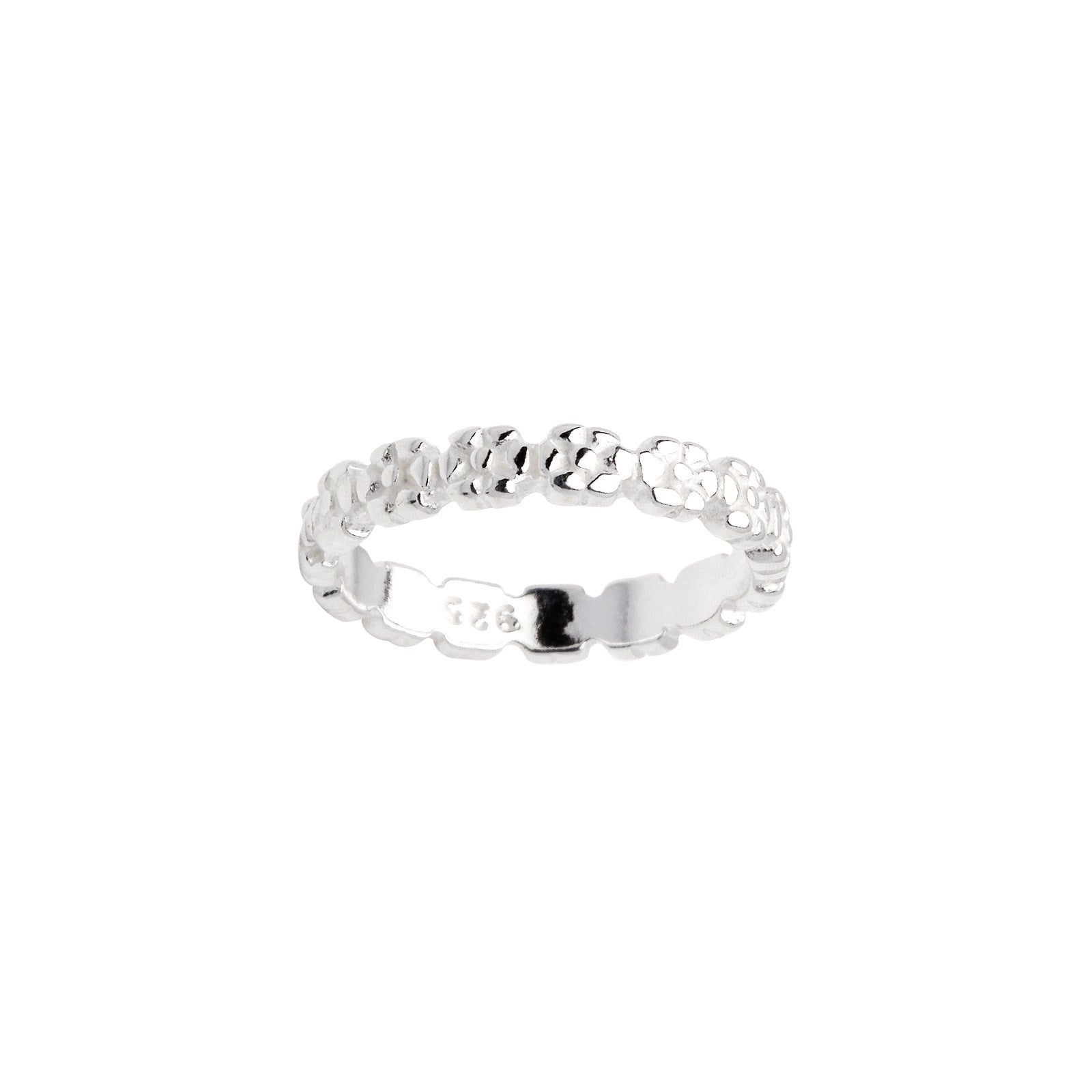 Rod. silver ring w/flowers