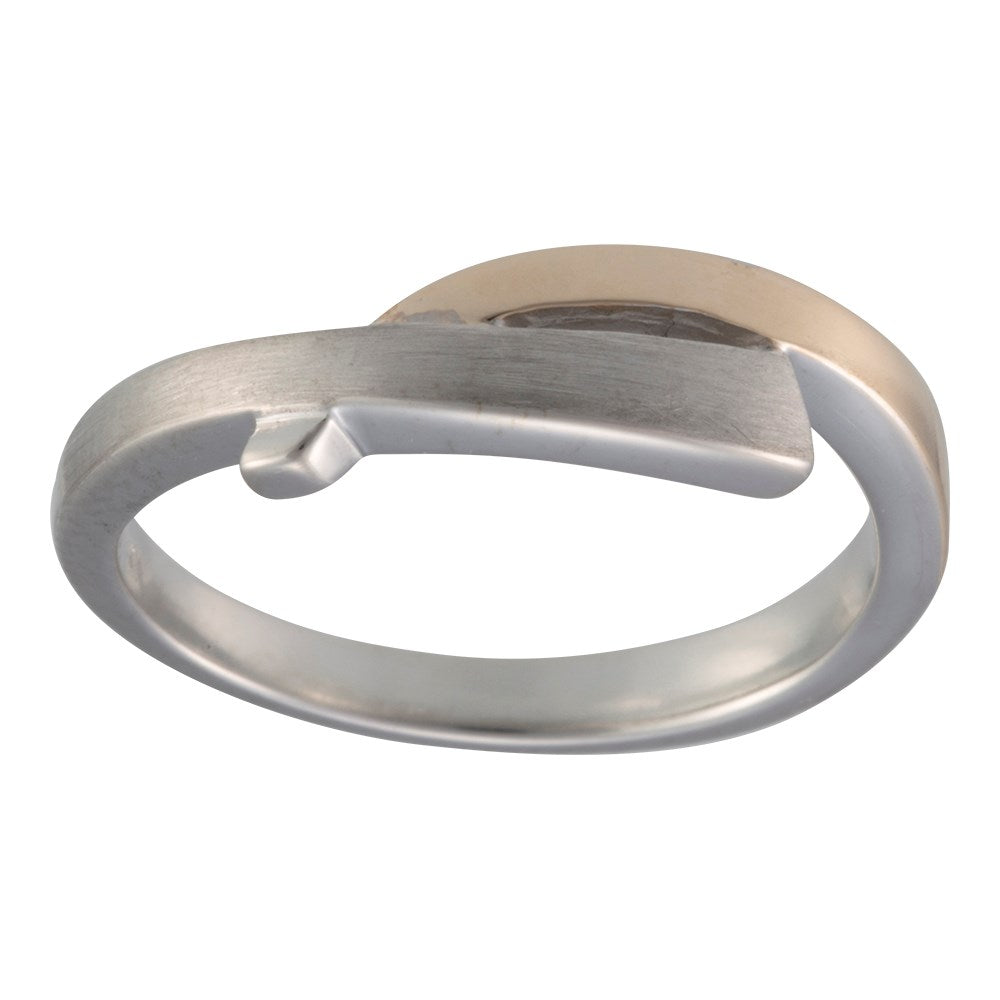 Stab. Silberring mit 8 kt. Gold