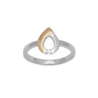 Rh. Silberring mit 0,03 ct Durchmesser und 8 kt Gold