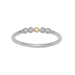 Rhod. Silberring matt m/Kugeln und 8kt. Gold 