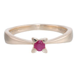 14kt. Goldring m/Rubin 3,5mm
