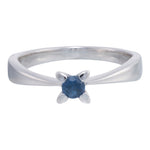 14kt. Weissesgoldring m/Saphir 3,5mm